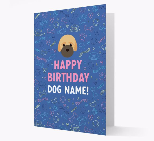 Happy Birthday Treats Pattern: Personalized {breedFullName} Card